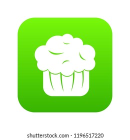 Cupcake icon digital green for any design isolated on white vector illustration