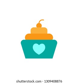 Cupcake icon. Element of Valentine day icon for mobile concept and web apps. Detailed Cupcake icon can be used for web and mobile
