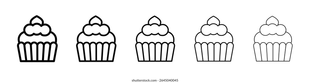 Cupcake icon filled flat sign concept for web design.