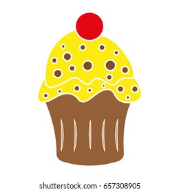 cupcake icon flat color