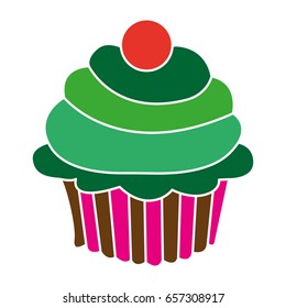 cupcake icon flat color