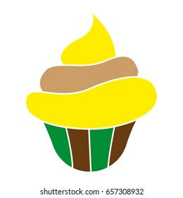 cupcake icon flat color