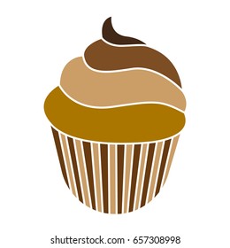 cupcake icon flat color
