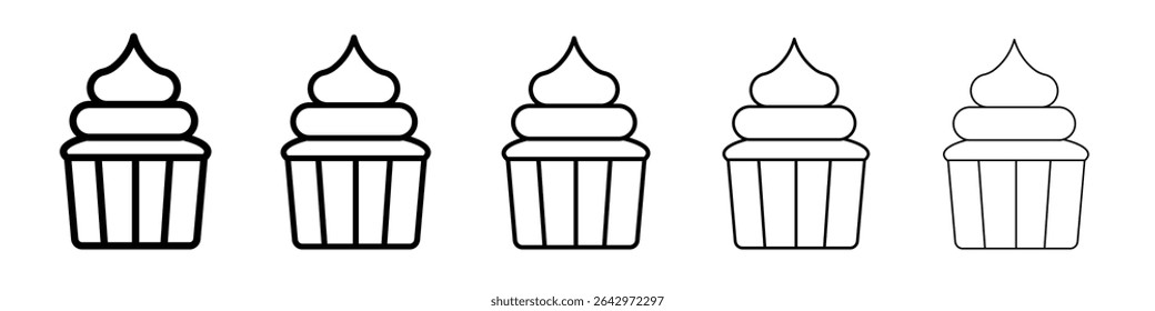ícone de cupcake Design plano em plano de fundo isolado