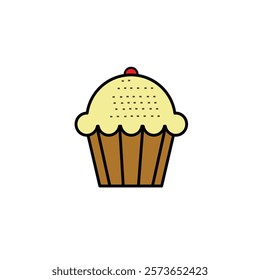 Cupcake Icon Flat Design, Icon Vector And Graphics - Free Download