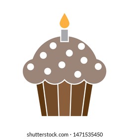 cupcake icon. flat illustration of cupcake - vector icon. cupcake sign symbol