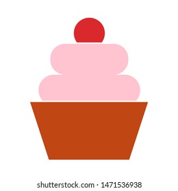 Cupcake Icon. Flat Illustration Of Cupcake - Vector Icon. Cupcake Sign Symbol