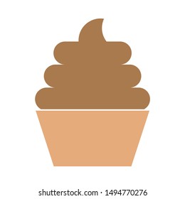 cupcake icon. flat illustration of cupcake - vector icon. cupcake sign symbol