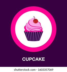 cupcake icon. flat illustration of cupcake - vector icon. cupcake sign symbol