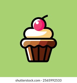 cupcake icon. flat illustration of cupcake vector icon for web design