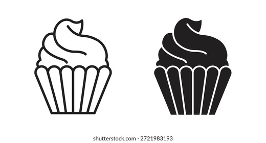 Cupcake Symbol flaches einfaches Symbol. Liner Version - Stock-Vektor.