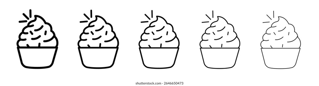Ícone de cupcake simples logotipo de estrutura de tópicos