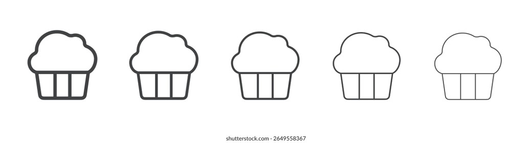 Logotipo de contorno simple plano del icono de la magdalena