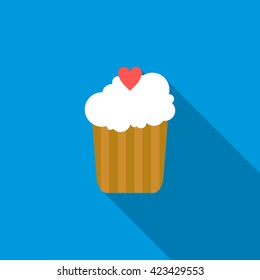 Cupcake icon, flat style