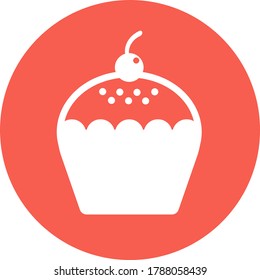 The cupcake icon flat style eps 10 for web design and API usage