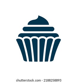 Cupcakes-Symbol im flachen Stil einzeln auf weißem Hintergrund. Vektorgrafik