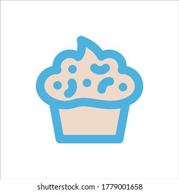 cupcake icon flat vector logo design trendy illustration signage symbol graphic simple