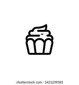 cupcake icon, food vector illustration 