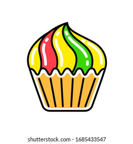 Cupcake icon. Graphic element illustration with different style on white background.