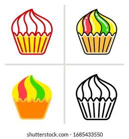 Cupcake icon. Graphic element illustration with different style on white background.