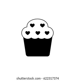 Cupcake icon with heart