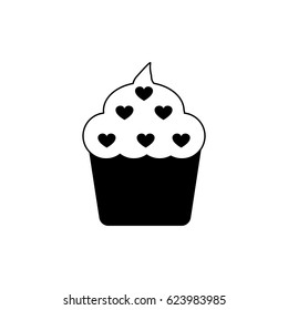 Cupcake icon with heart