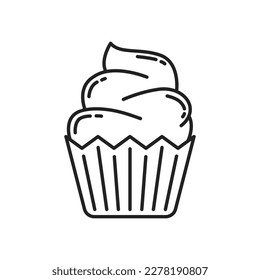 Cupcake icon. High quality black vector illustration.