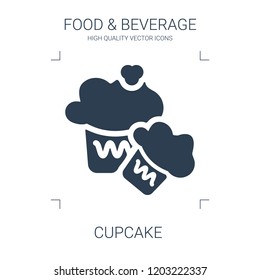 cupcake icon. high quality filled cupcake icon on white background. from food collection flat trendy vector cupcake symbol. use for web and mobile