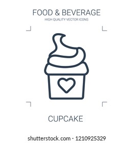 cupcake icon. high quality line cupcake icon on white background. from food collection flat trendy vector cupcake symbol. use for web and mobile