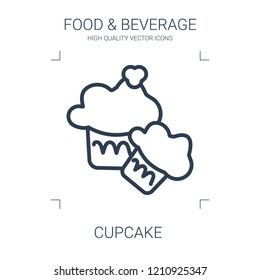 cupcake icon. high quality line cupcake icon on white background. from food collection flat trendy vector cupcake symbol. use for web and mobile
