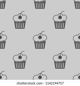 cupcake icon illustraion vector, can be used for web and mobile design seamless pattern