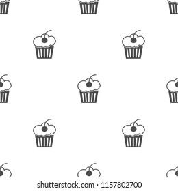cupcake icon illustraion vector, can be used for web and mobile design seamless pattern