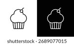 Cupcake icon Illustration. Vector Graphic. EPS 10