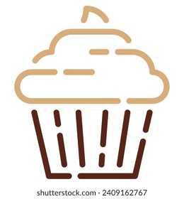 Cupcake icon illustration for web, app, infographic, etc