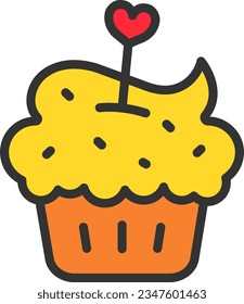 Cupcake Icon image. Suitable for mobile application.