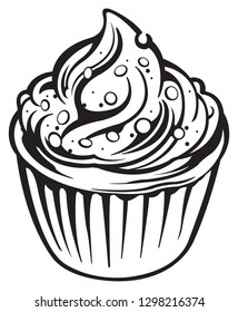 Cupcake icon isolated