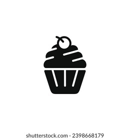 Cupcake icon isolated on white background