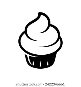 Cupcake  icon isolated on white background