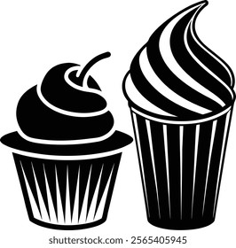 Cupcake icon isolated on white background. Cupcake sign vector illustration design