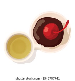 Cupcake icon. Isometric illustration of cupcake vector icon for web