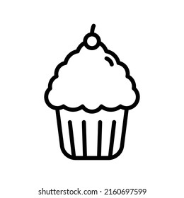 Cupcake Icon Line Art Style Design Stock Vector (Royalty Free ...