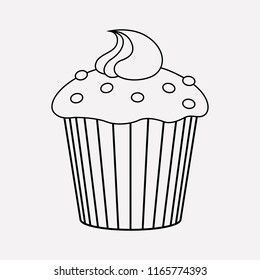 Cupcake icon line element. Vector illustration of cupcake icon line isolated on clean background for your web mobile app logo design.
