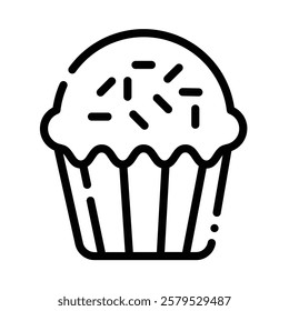 Cupcake Icon in Line Style