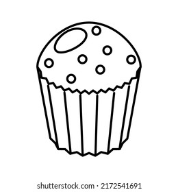 Cupcake icon line style isolated vector
