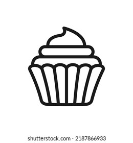 Cupcake icon line style isolated on white background. Vector illustration