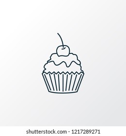 Cupcake icon line symbol. Premium quality isolated muffin element in trendy style.