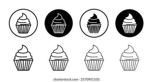 Cupcake icon linear logo isolated