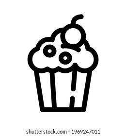 cupcake icon or logo isolated sign symbol vector illustration - high quality black style vector icons
