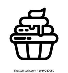 cupcake icon or logo isolated sign symbol vector illustration - high quality black style vector icons
