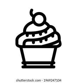 cupcake icon or logo isolated sign symbol vector illustration - high quality black style vector icons
